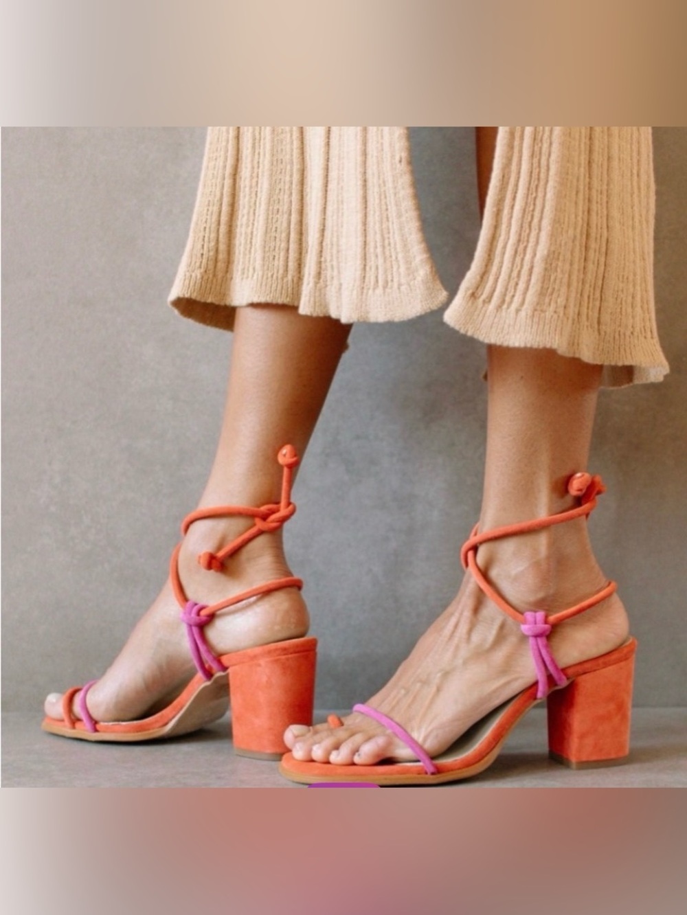 Paloma Sandal by Alohas - Pomelo Orange / Pink size 37 Made In Spain - Picture 9 of 10